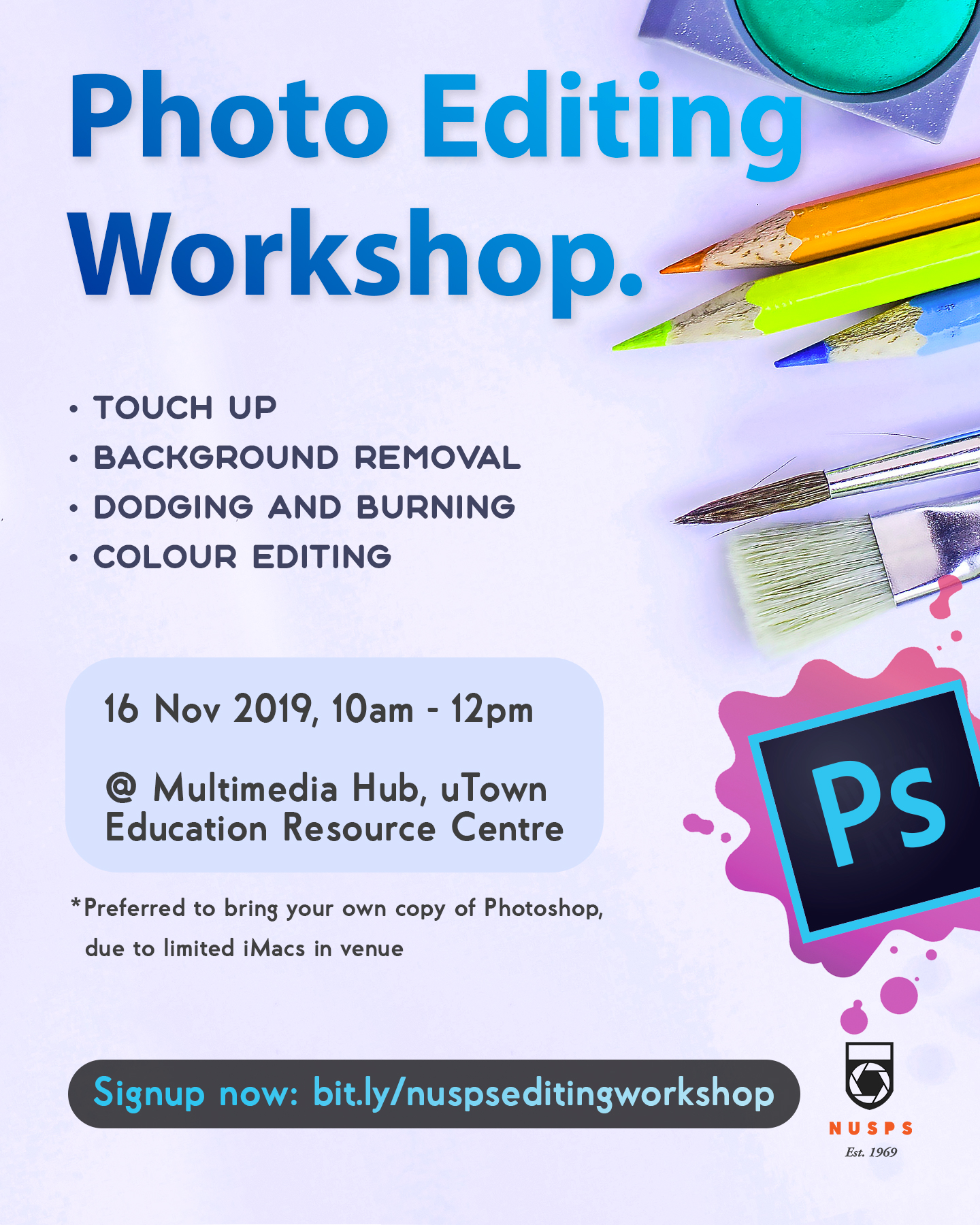 Photo Editing Workshop 2019